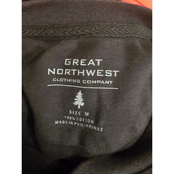 Great Northwest Clothing Company Black Long Sleeve Henley Shirt Men's Size M - Picture 2 of 3
